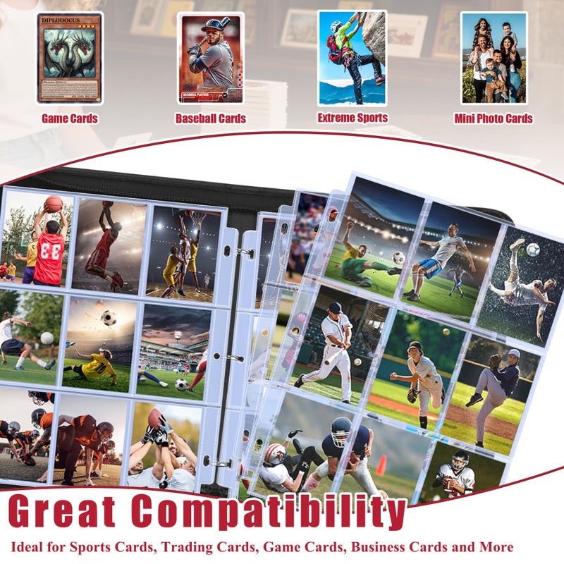 Kitoyz 900 Pockets Baseball Card Sleeves Binder for Trading Card, Baseball Card Sleeves Card Holder Album Protectors Set Fit for Football Cards,Sport Cards - Image 5